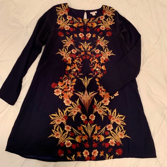 Patterned long sleeve sack dress - Picture 3 of 7